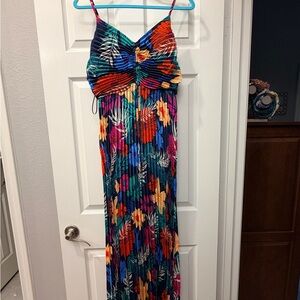 Skies Are Blue Tropical Multicolor Floral Dress